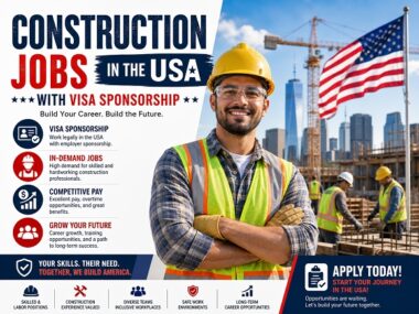 Construction Jobs in the USA with Visa Sponsorship